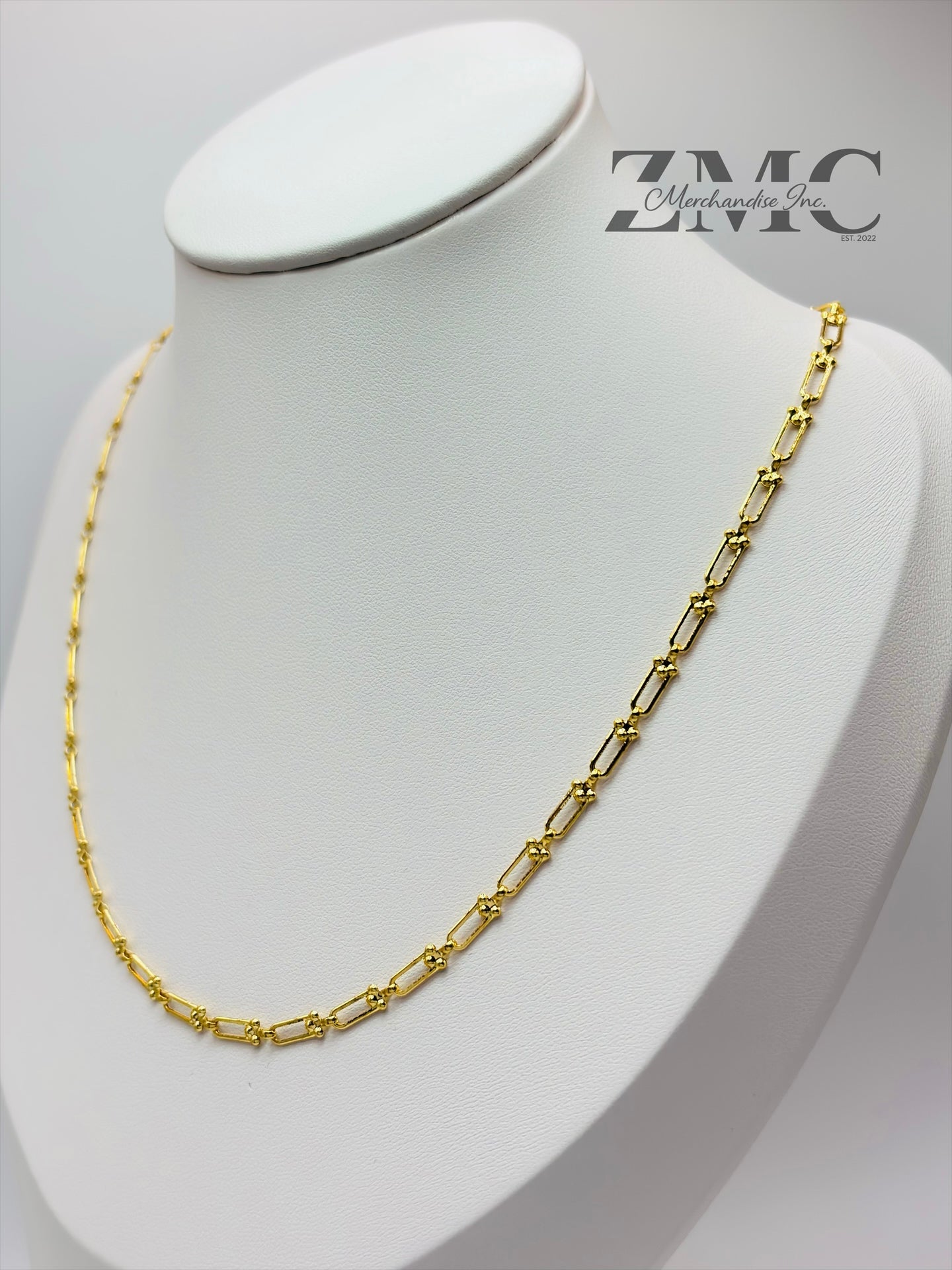 18K Gold Small Link Flat Hardware Chain