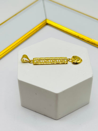 18K Gold Long with Heart Pendant