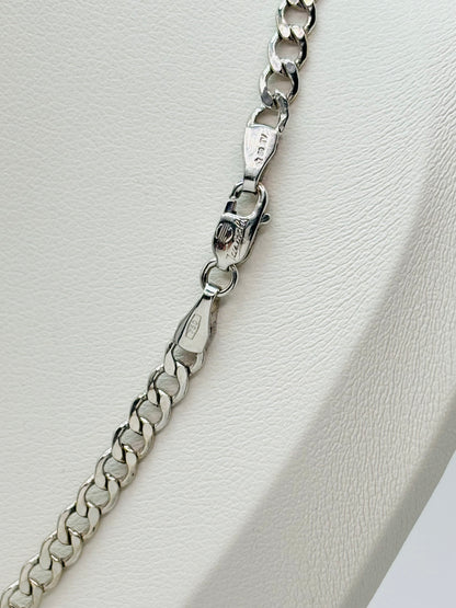 18K White Gold Necklace with Padlock Pendant Set