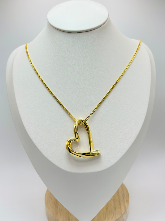 18K Gold Big Heart Necklace