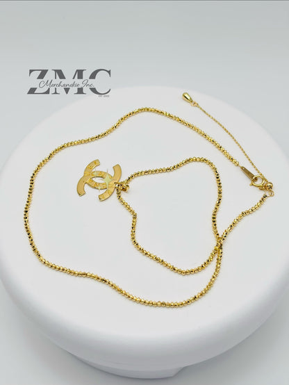 18K Gold Mirror C Necklace
