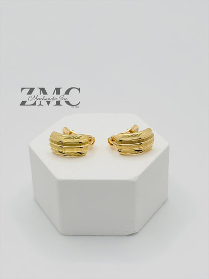 18K Gold Line Clip Type Earrings