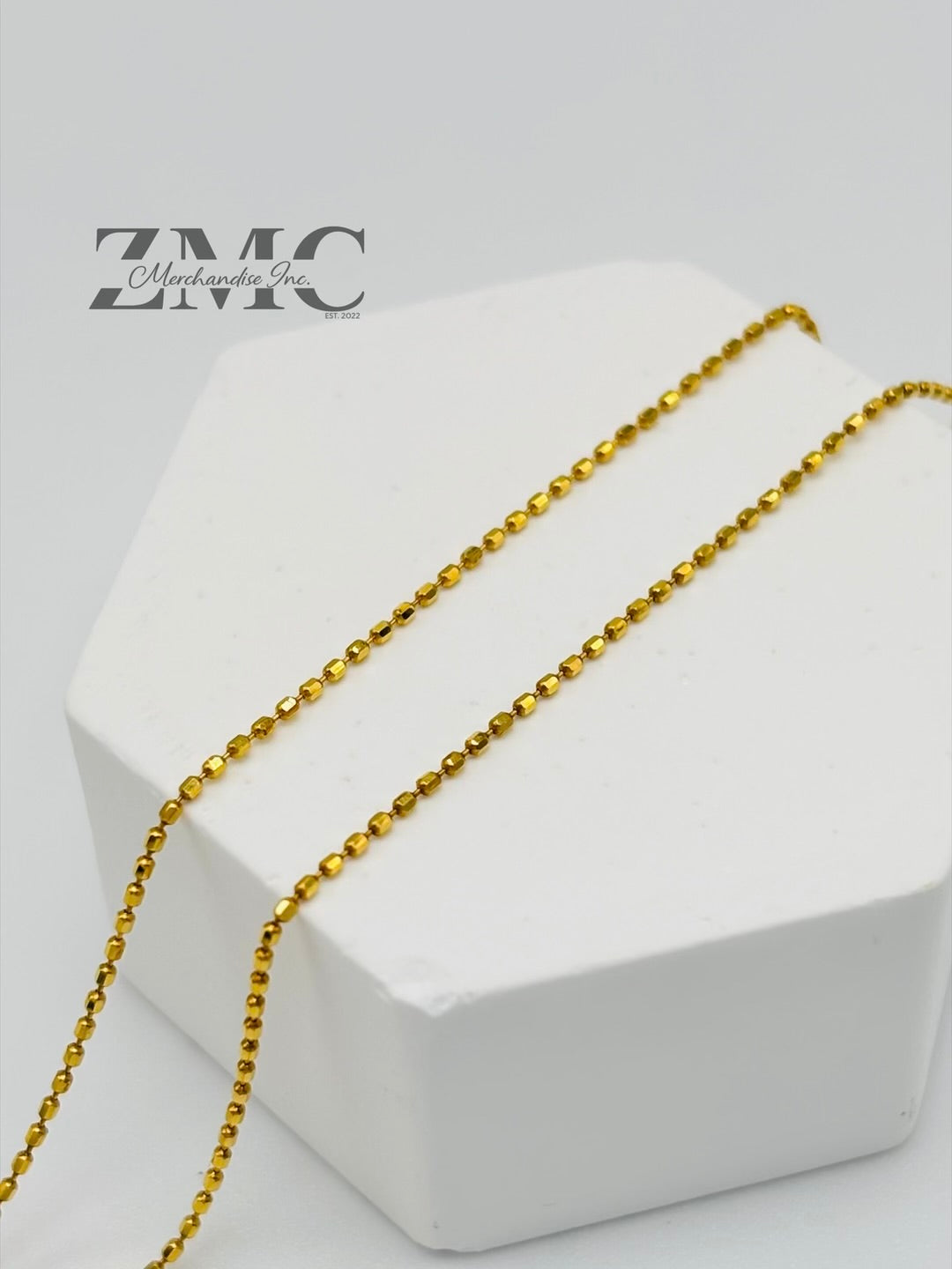 18K Gold Beaded Slider Adjustable Chain