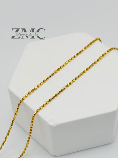 18K Gold Beaded Slider Adjustable Chain