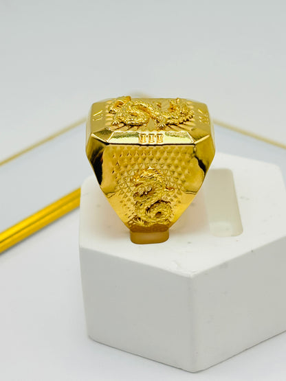 18K Gold Men's Dragon Ring