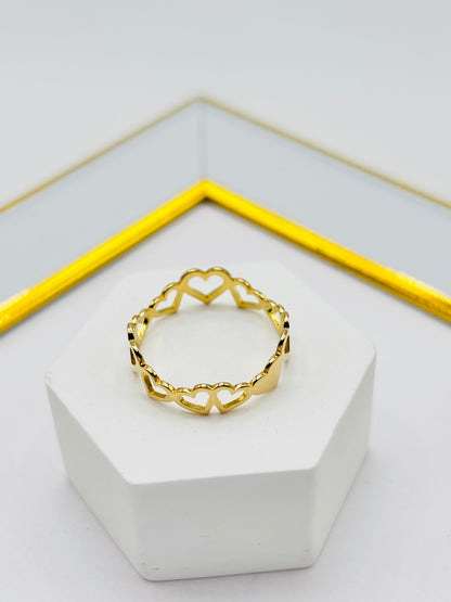 18K Gold Heart Ring