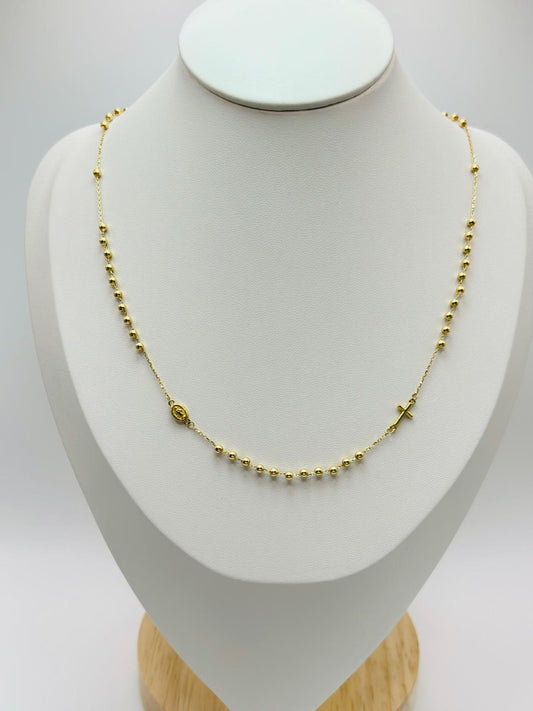 K18 Japan Gold Rosary Necklace