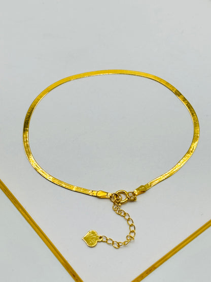 18K Gold Flat Snake Bracelet