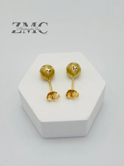 18K Gold Star Ball Earrings