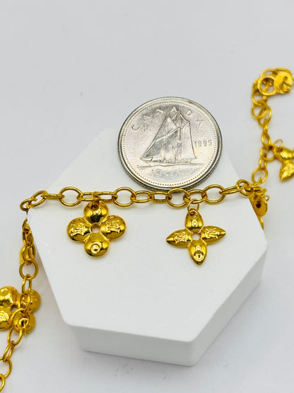 18K Gold Flower Bracelet