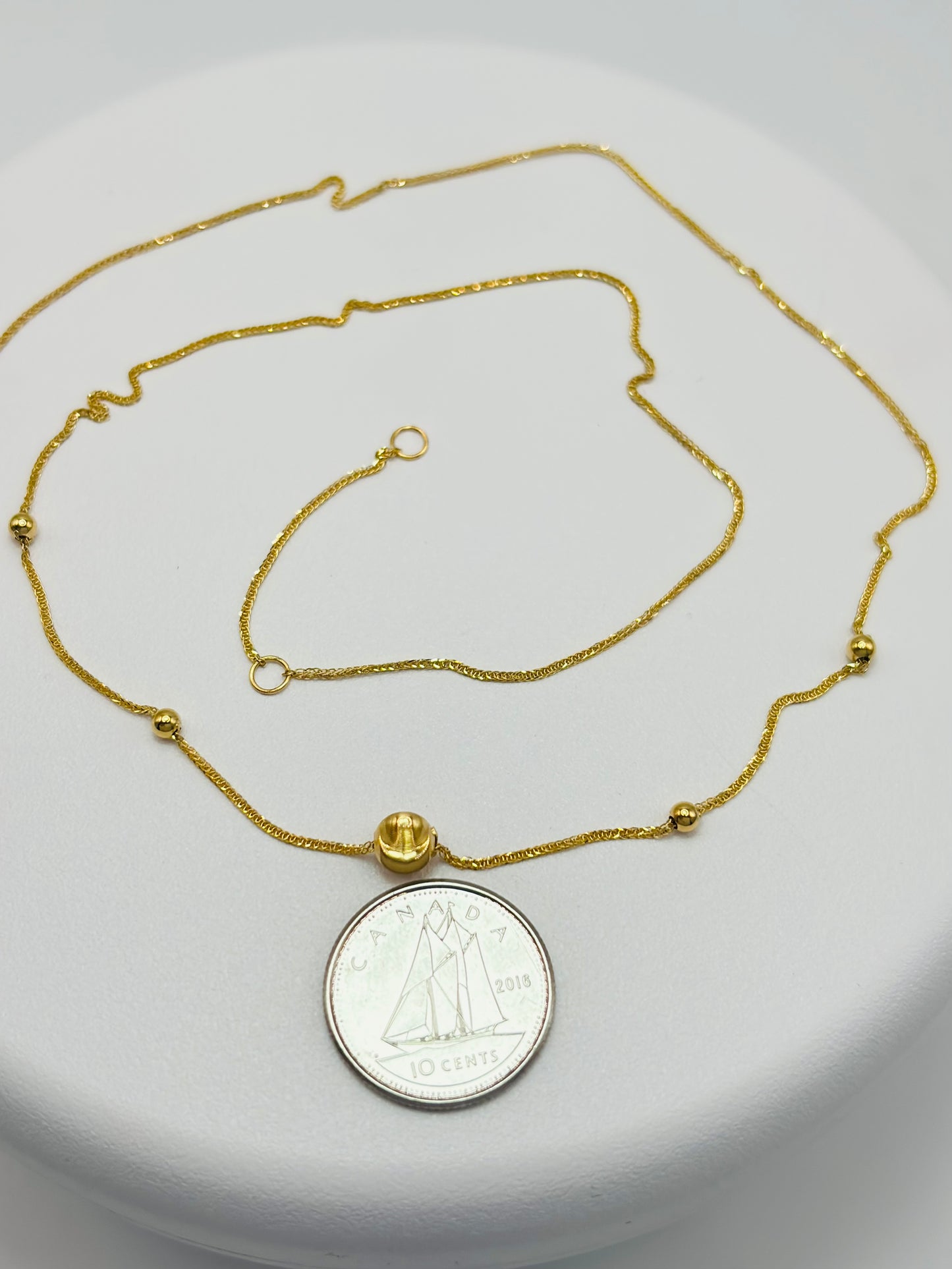 18K Gold Cat's Eye Ball Necklace