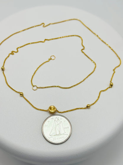 18K Gold Cat's Eye Ball Necklace