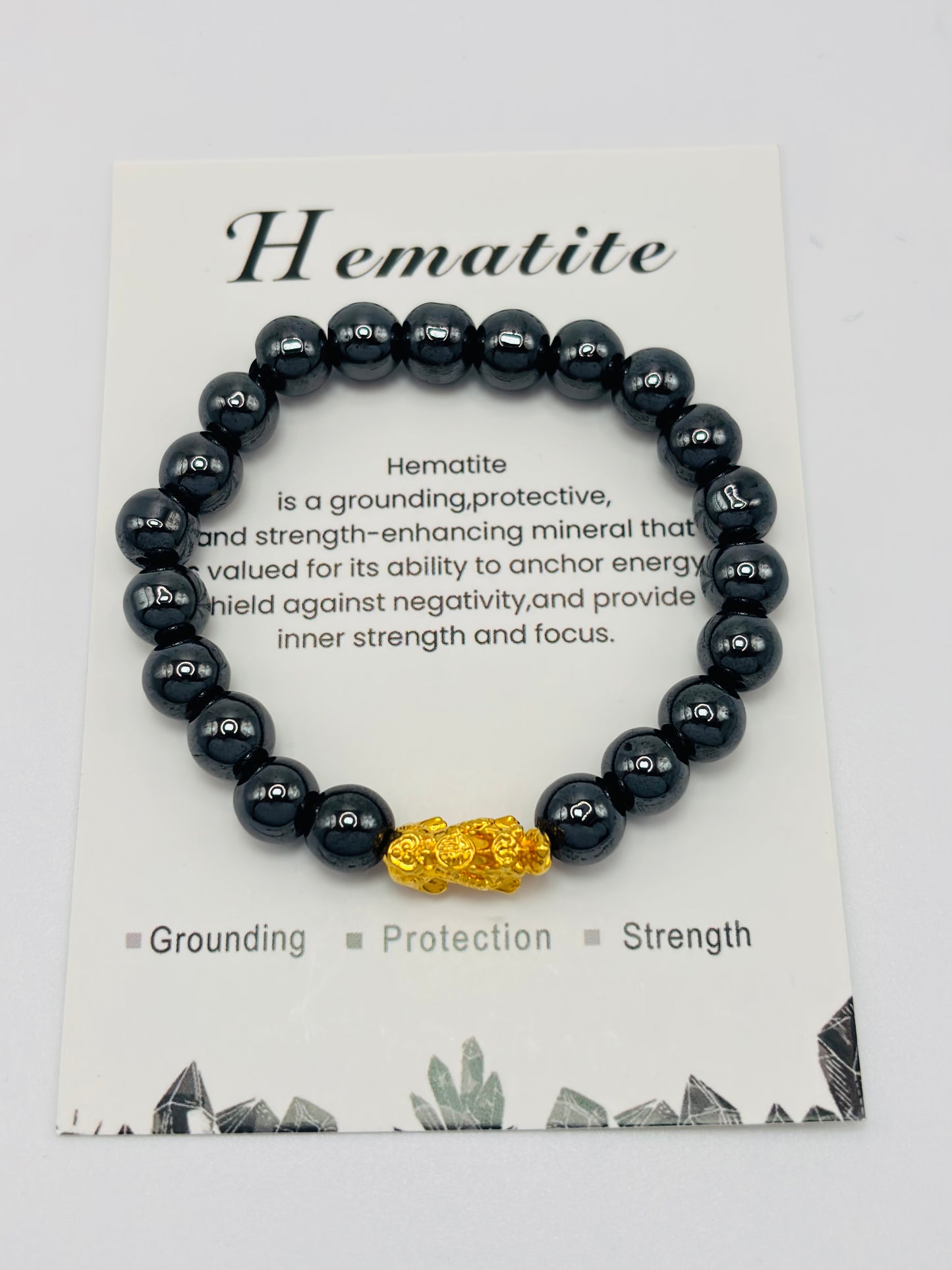 18K Gold Lucky Piyao/ Pi Xiu Hematite Stone ( Hollow Empty Inside) Medium Size