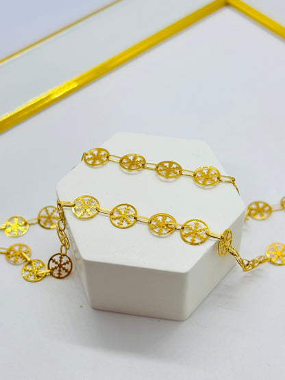 18K Gold Snow Flakes Necklace