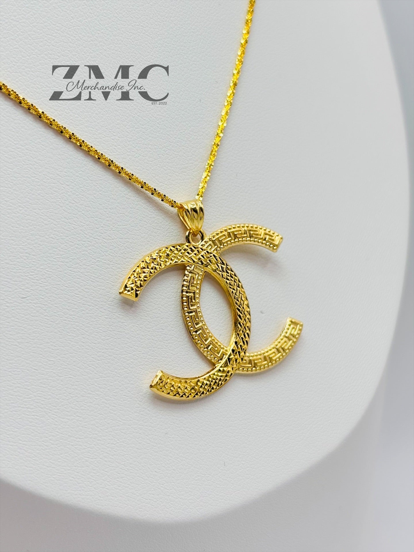 18K Gold C Necklace Slider