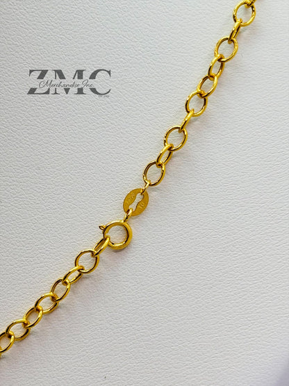 18K Gold 7 Station Heart Necklace