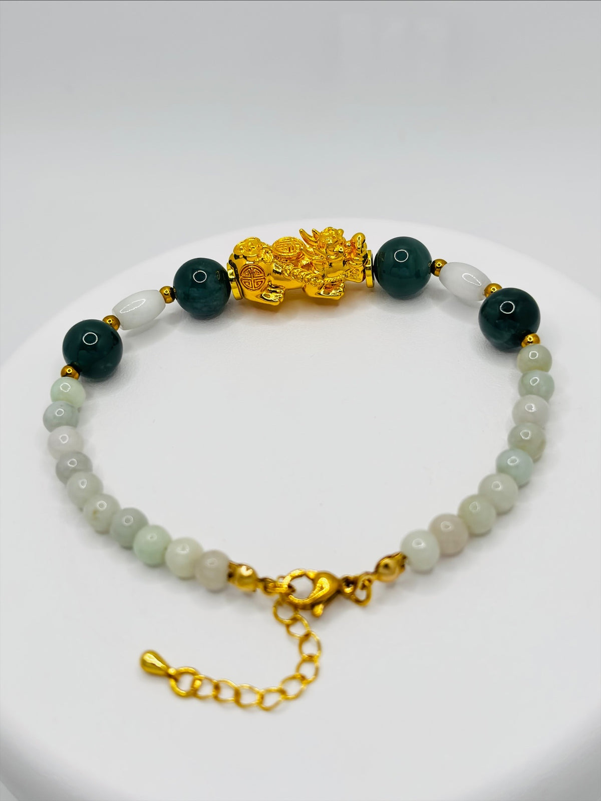 18K Gold Lucky Piyao/ Pi Xiu  Jade Bracelet Bracelet( Hollow Empty Inside) EXTRA LARGE PIYAO