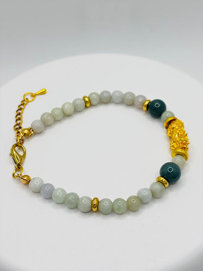 18K Gold Lucky Piyao/ Pi Xiu Jade Bracelet ( Hollow Empty Inside) MEDIUM PIYAO