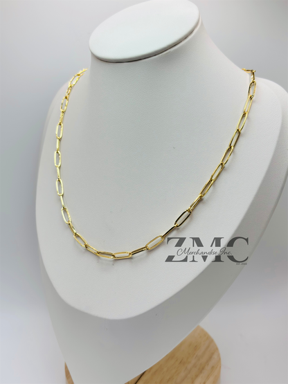 18K Gold Paperclip Chain