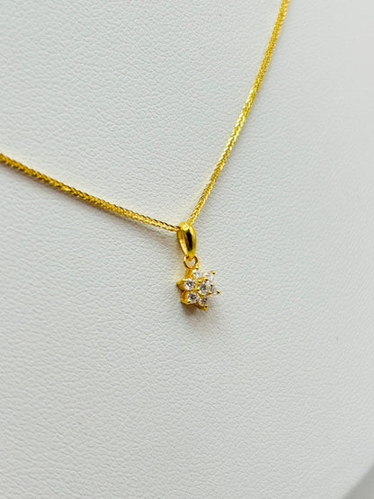 18K Gold Necklace and Earrings Rositas Moissanite Diamond Set