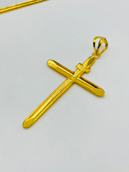18K Gold Cross Pendant