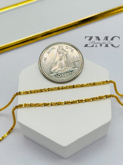 18K Gold Diamond Cut Slider Chain