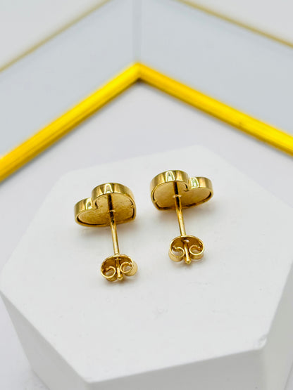 18K Gold Heart Earrings