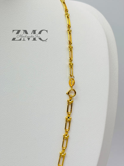 18K Gold Small Link Flat Hardware Chain