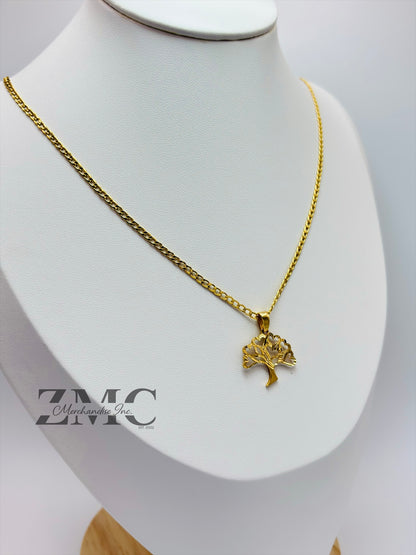18K Gold Tree Necklace