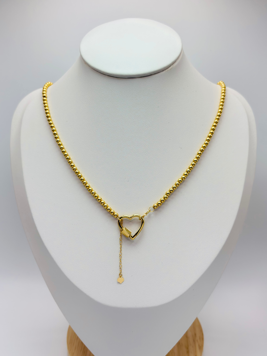 18K Gold Heart Bubble Necklace