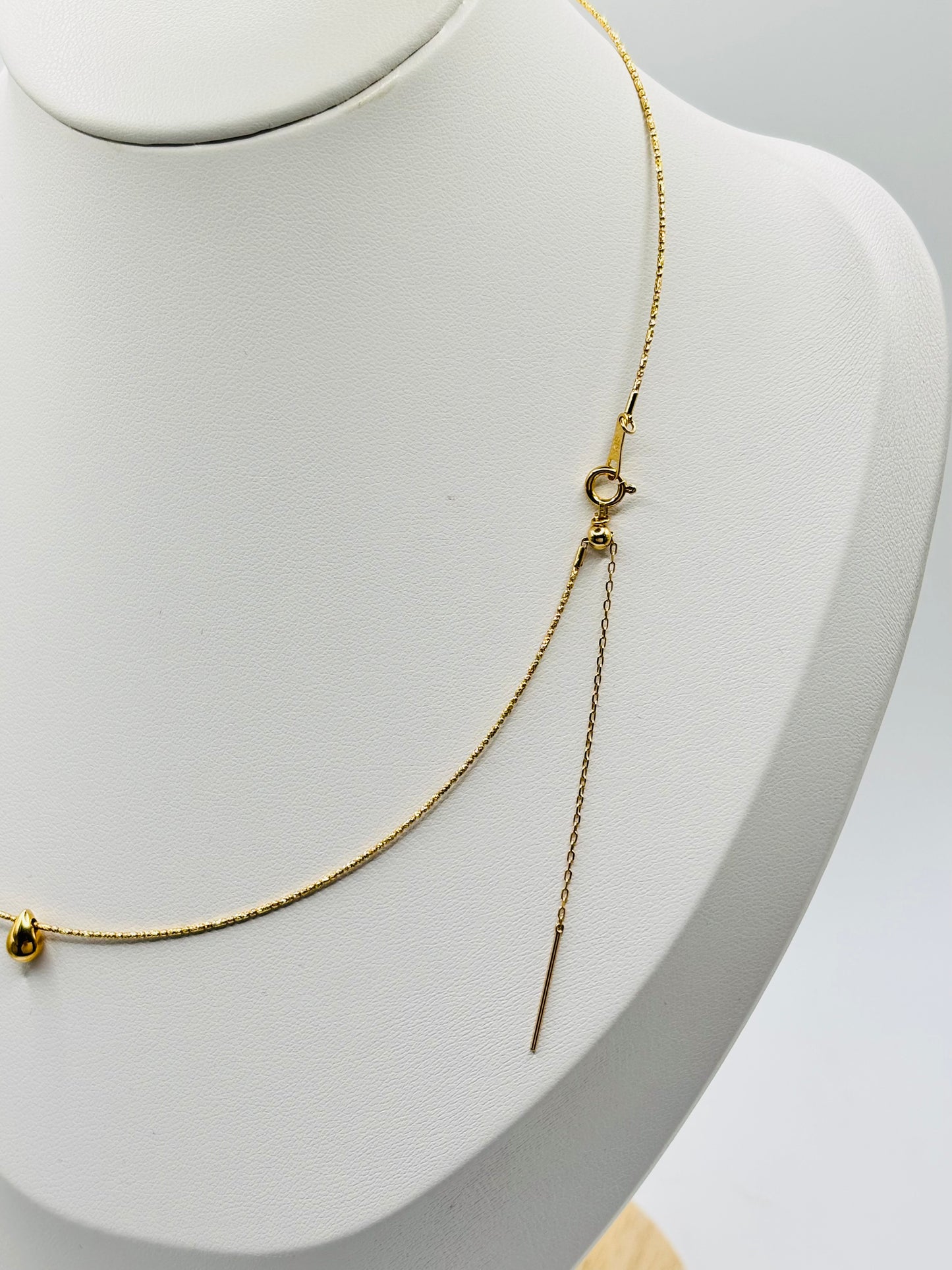 K18 Japan Gold Teardrop Omega Necklace