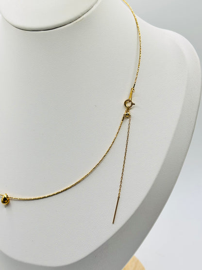 K18 Japan Gold Teardrop Omega Necklace