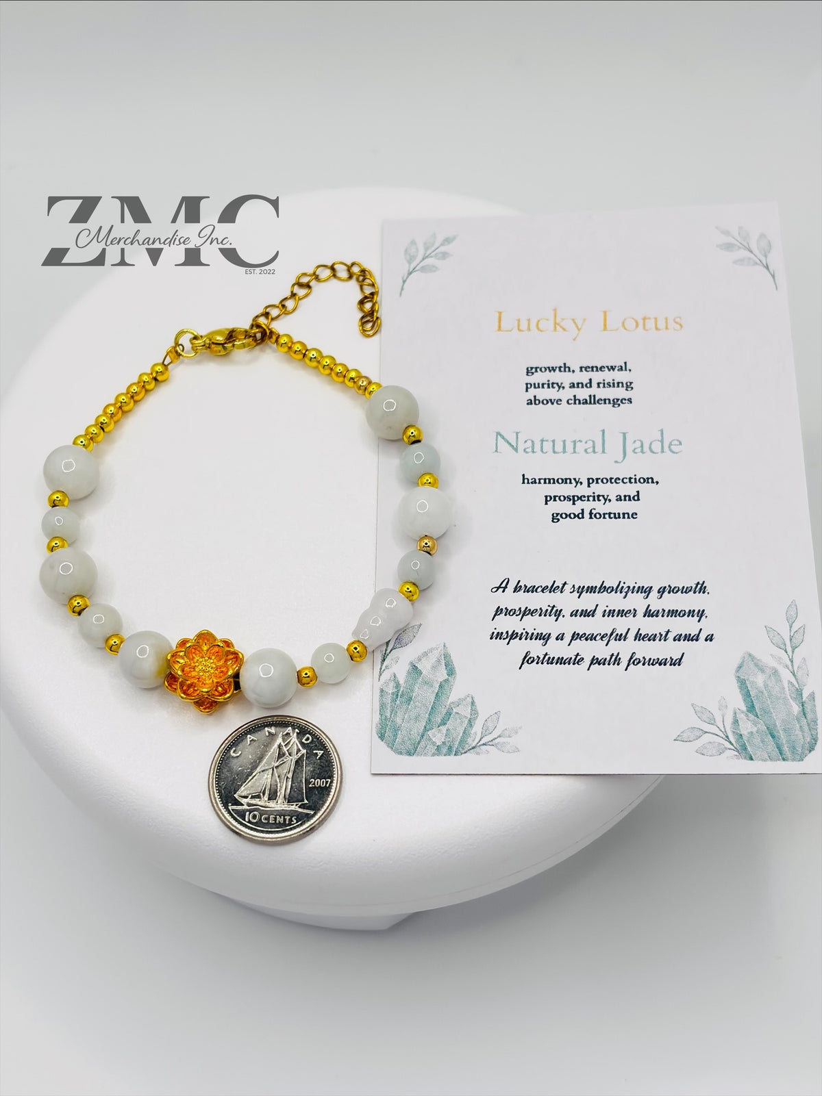 18K Gold Lucky Koi Fish Bracelet Jade Hulu Stone ( Hollow Empty Inside)