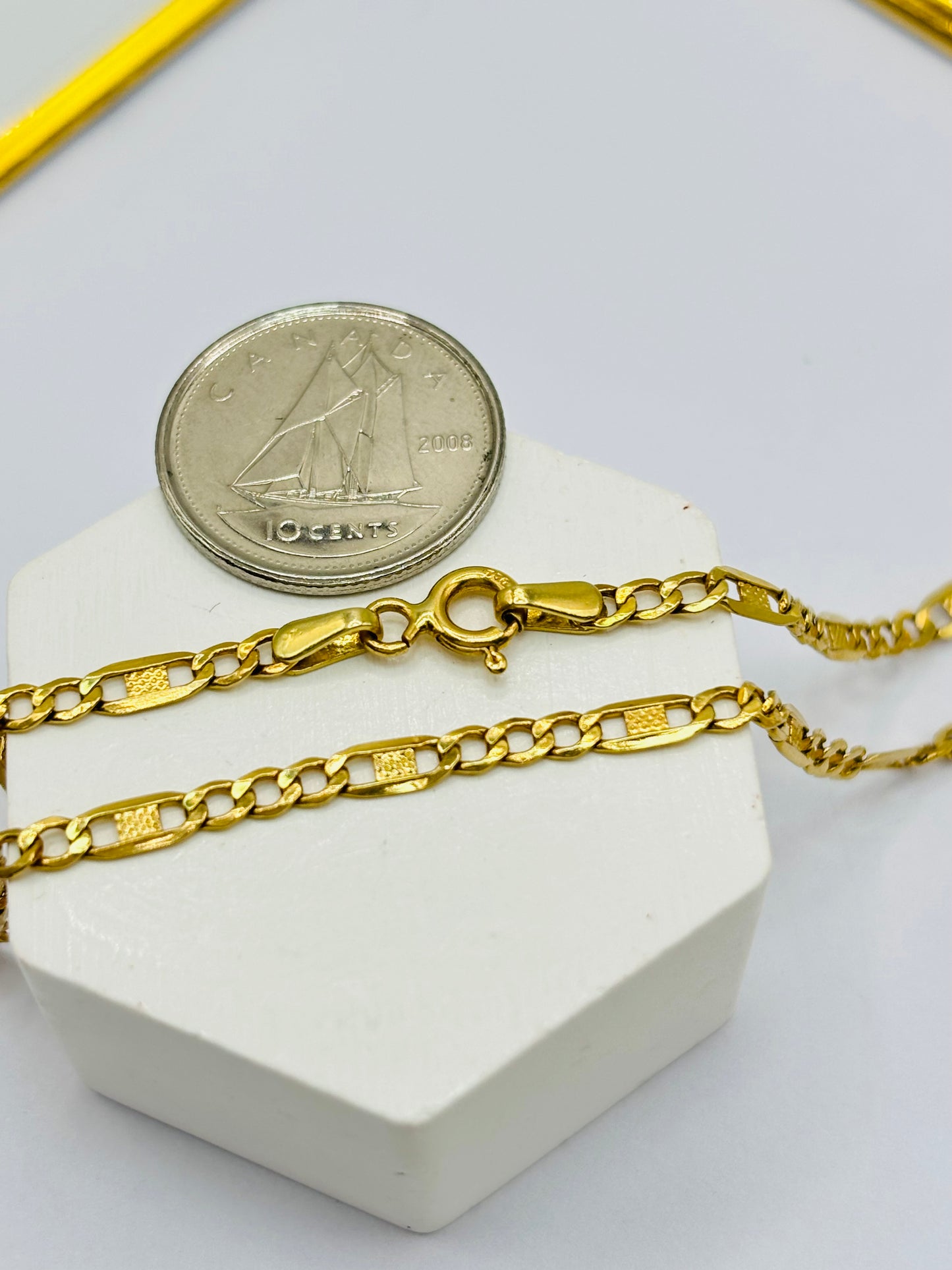 18K Gold Anchor Chain with Jesus Face Pendant Set