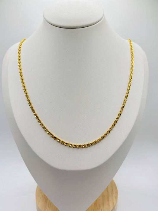 18K Gold Damascus Slim Chain