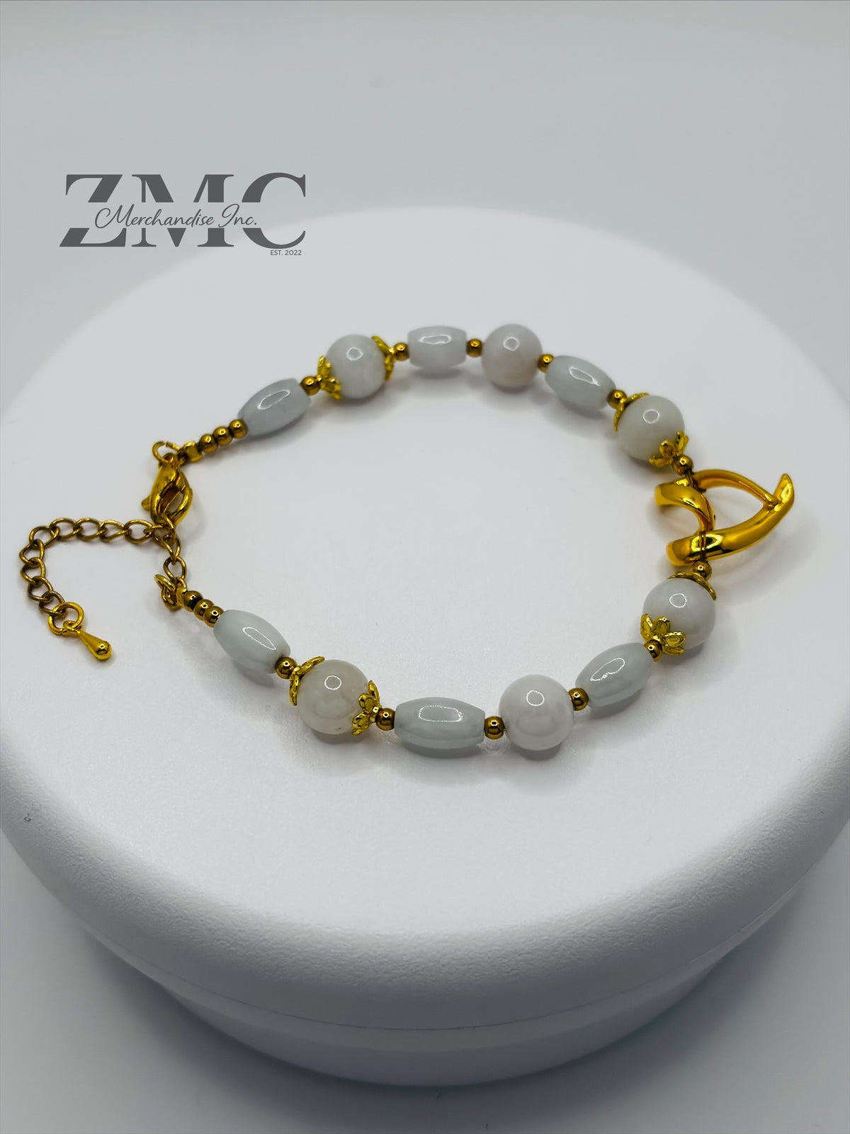 18K Gold Open Heart Jade Bracelet (Electroform Heart)
