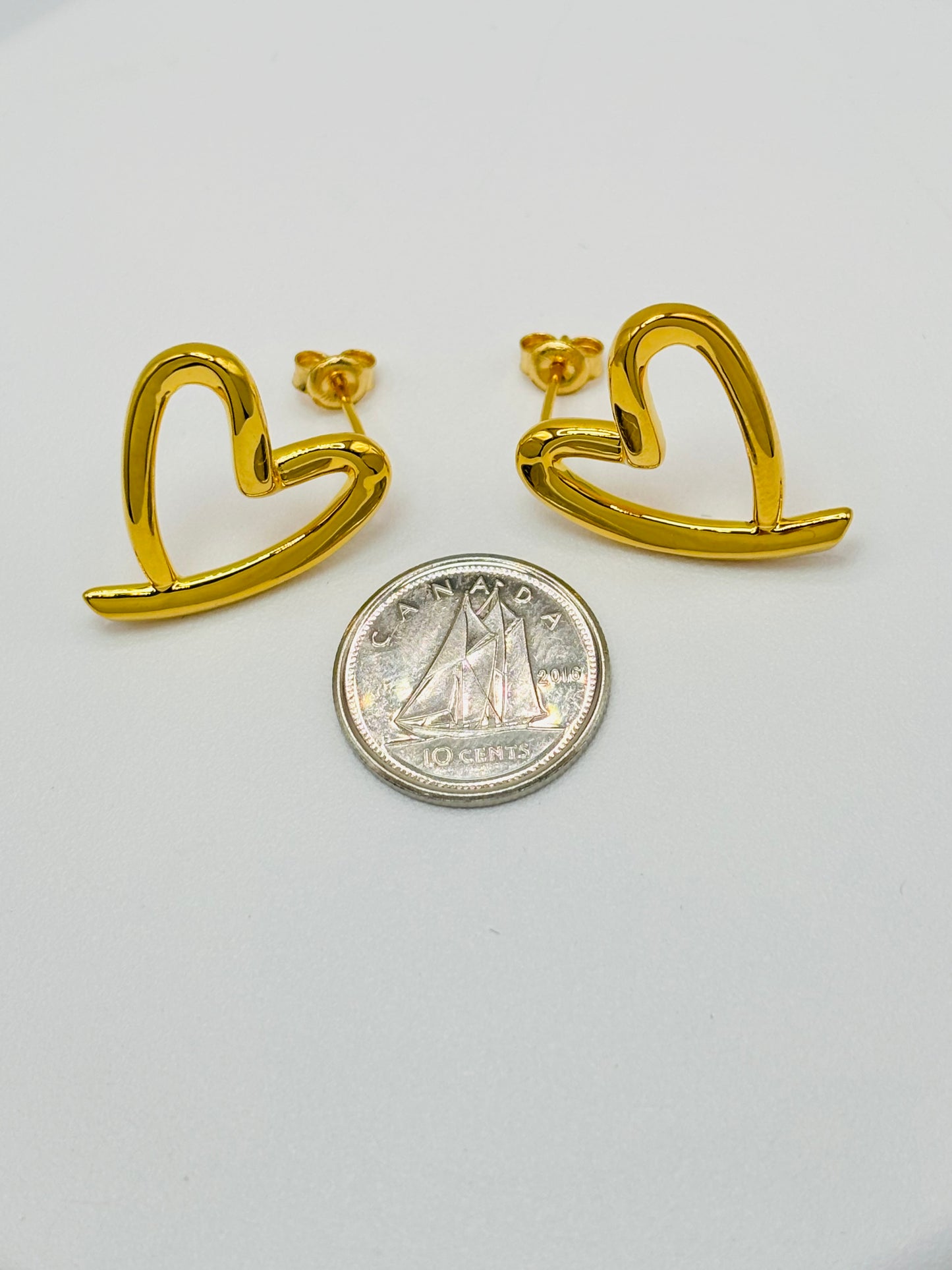 K18 Japan Gold Open Heart Earrings (Electroform)