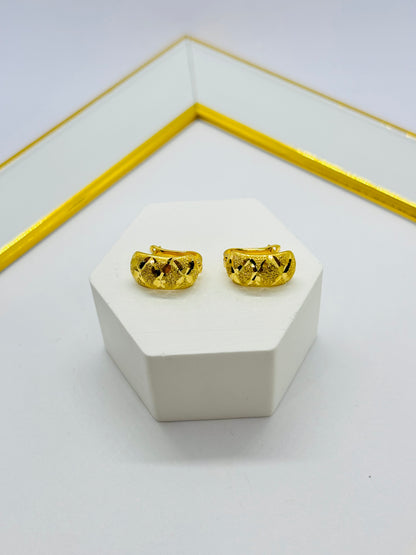 18K Gold Clip Type Earrings