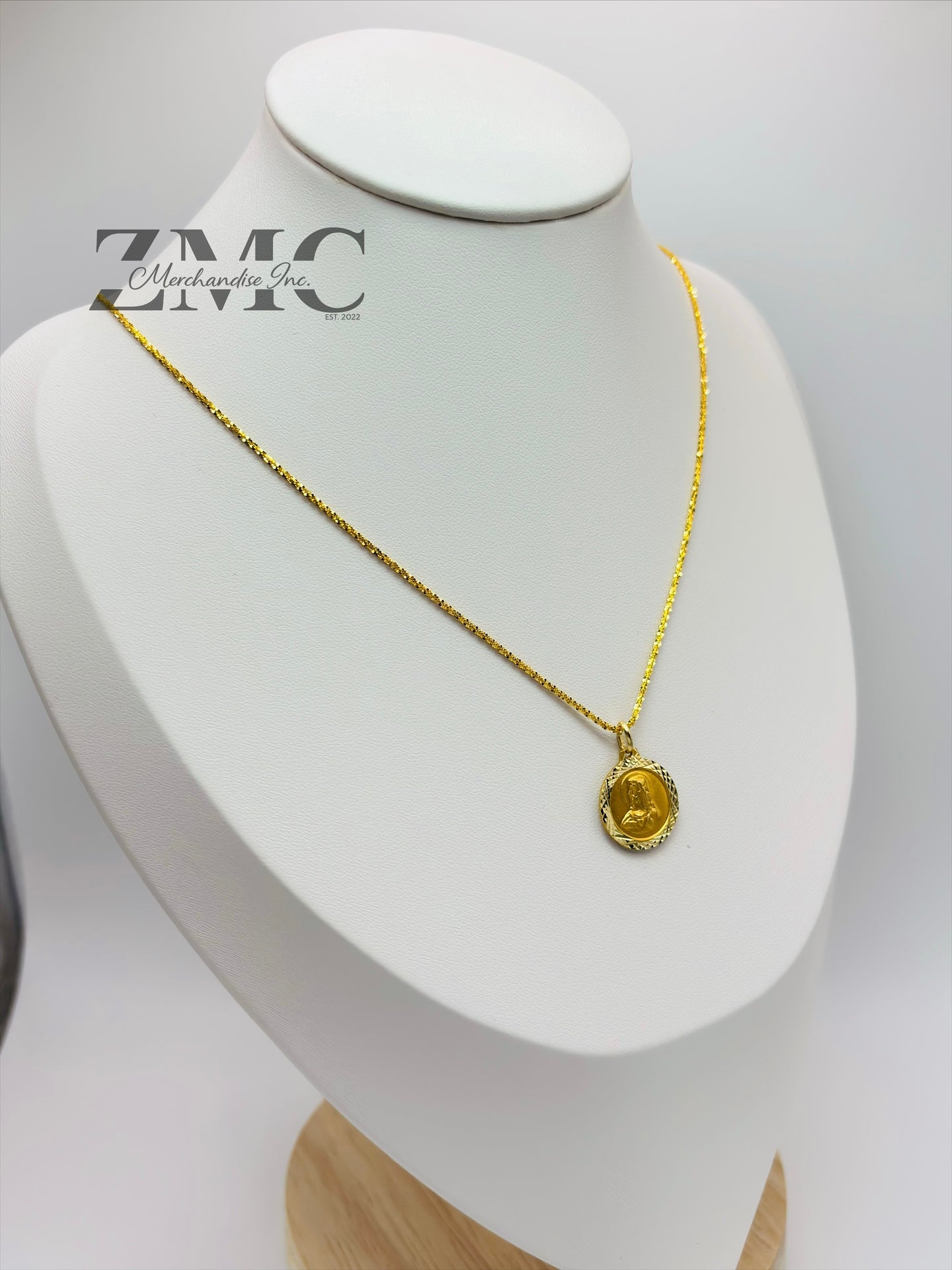 18K Gold Slider Jesus Necklace