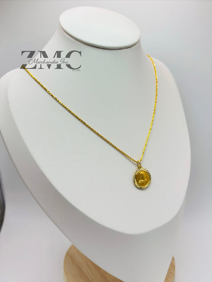 18K Gold Slider Jesus Necklace