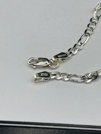 S925 Silver Figaro Kids Bracelet