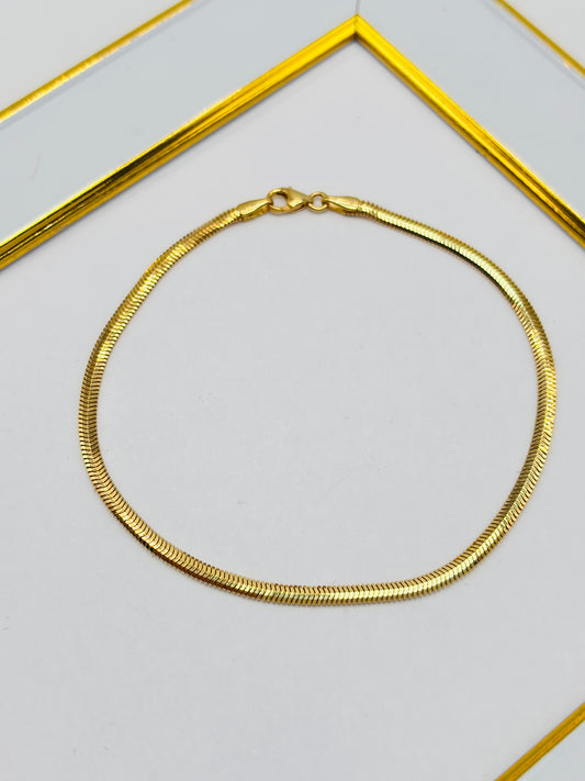 18K Gold Herringbone Bracelet