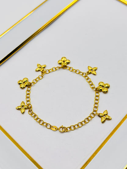 18K Gold Flower Bracelet