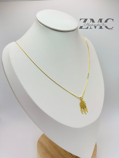 18K Gold Dream Catcher Necklace