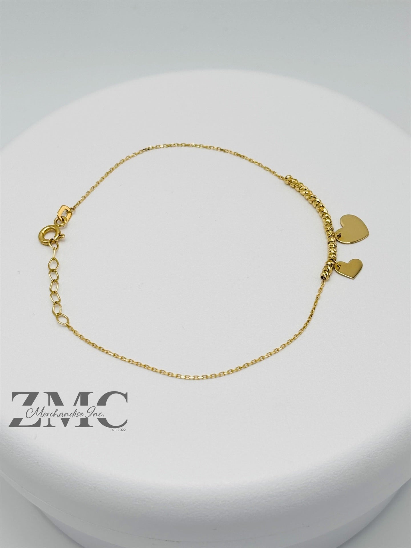 18K Gold Bracelet with Heart Charm
