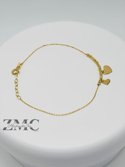 18K Gold Bracelet with Heart Charm