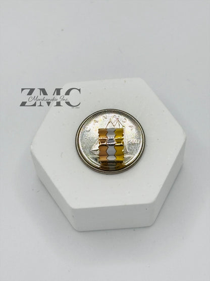 18K Gold Tri-color Barrel Pendant