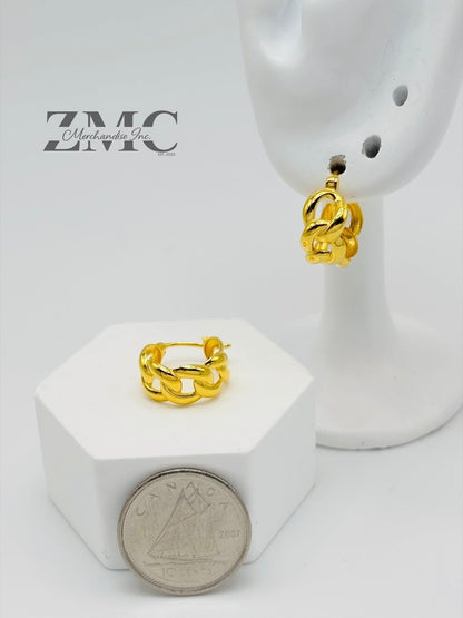 18K Gold Cadena Loop Earrings