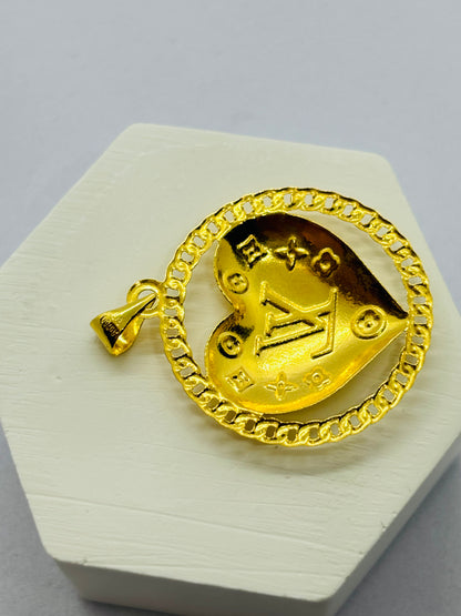18K Gold Heart Pendant