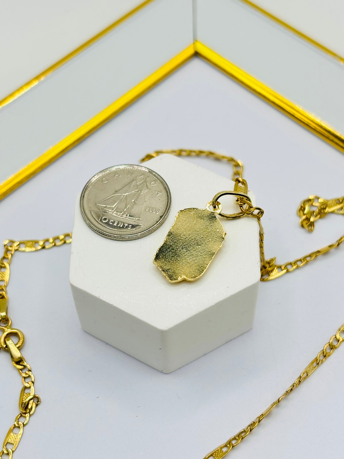 18K Gold Anchor Chain with Jesus Face Pendant Set